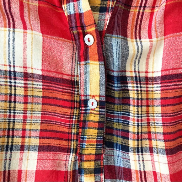 Honey Punch 3/4 Sleeve Fall Colored V-neck 3/4 button down front blouse Size S - Picture 4 of 10